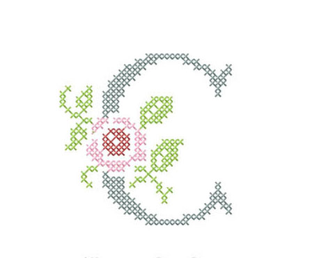 Rose Cross Stitch Monogram