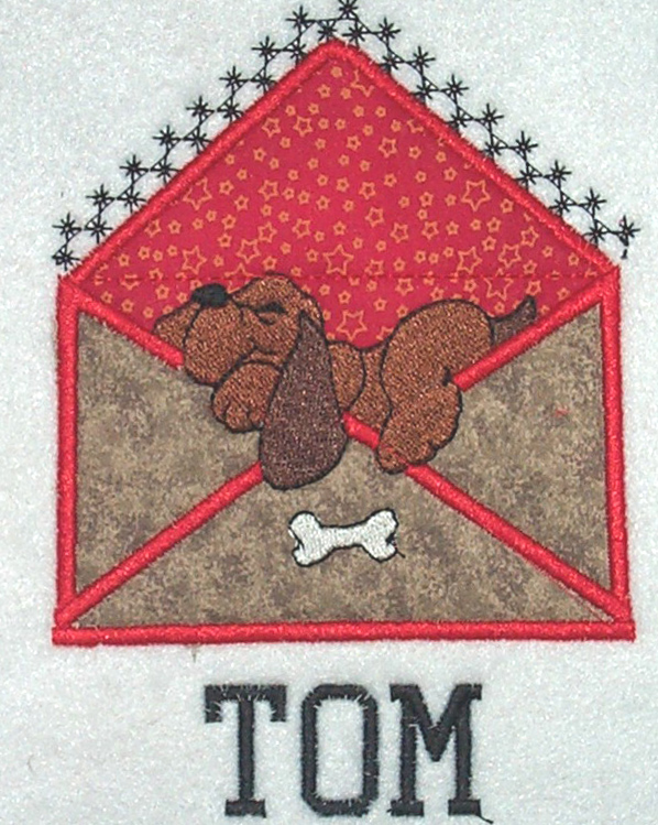 Applique Envelope Dog
