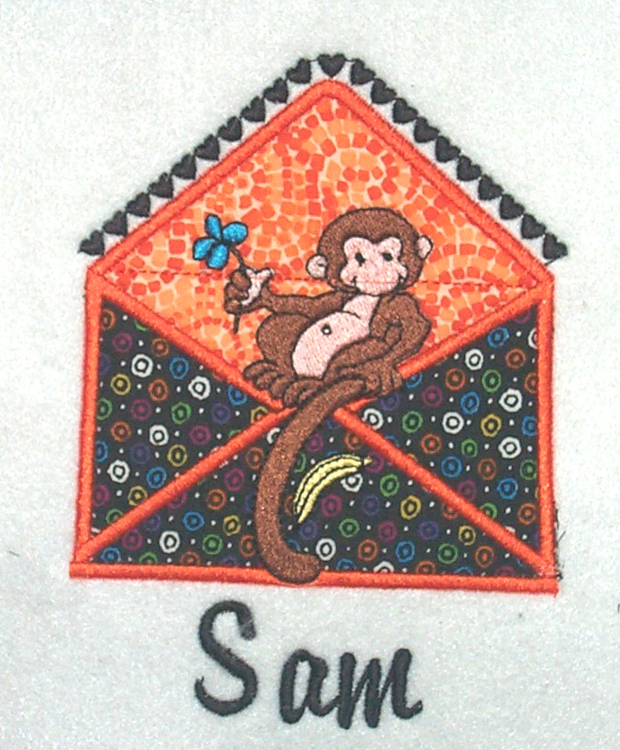 Applique Envelope Monkey