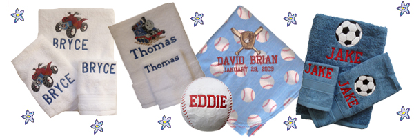 Samples of our embroidery work at Initial Impressions