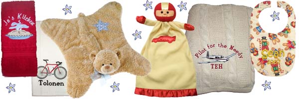 Samples of our embroidery work at Initial Impressions