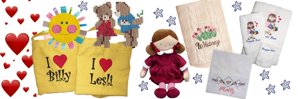 Samples of our embroidery work at Initial Impressions