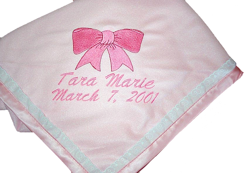 Pink Satin Eyelet Blanket