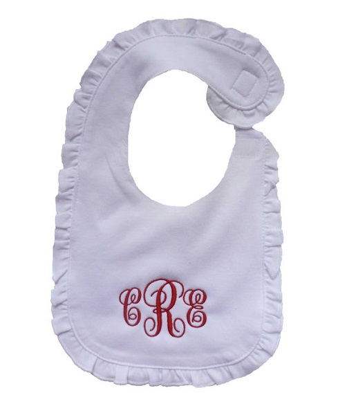 Personalized Soft Minky Bib Baby Toddler Monogram Name Embroidery 