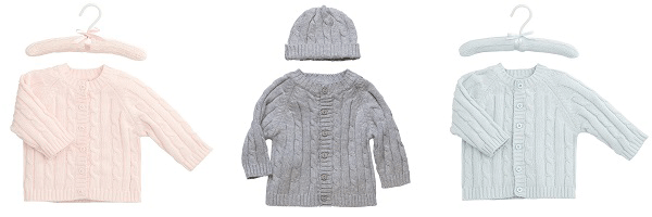 Cable Knit Baby Sweater and Hats