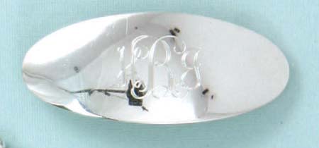 Simple Oval Sterling Silver Engraved Barrette