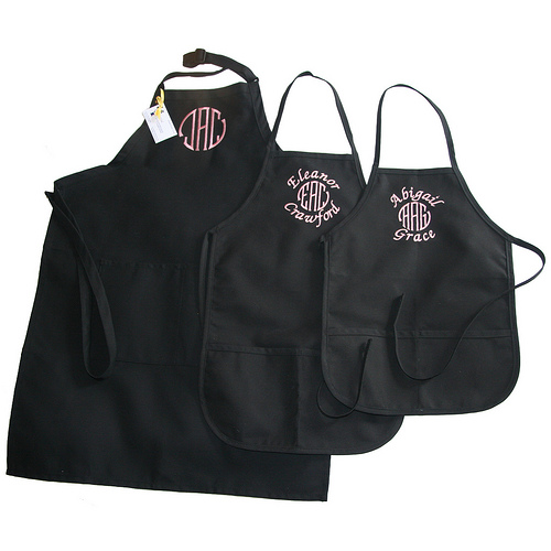 Black child's Chef Apron (shown with matching Adult Size)