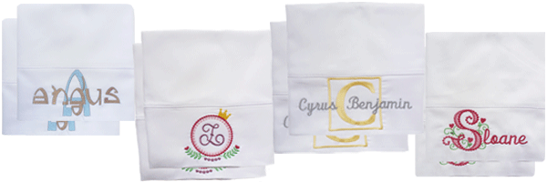 Embroidered Pillow Case Pair