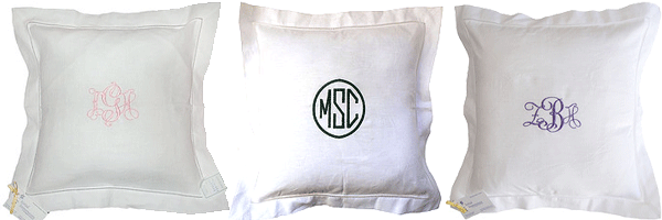 White Linen Pillow with Flanged Edge