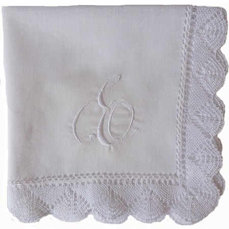 This is Personalized Embroidered Handmade Wedding Hankie