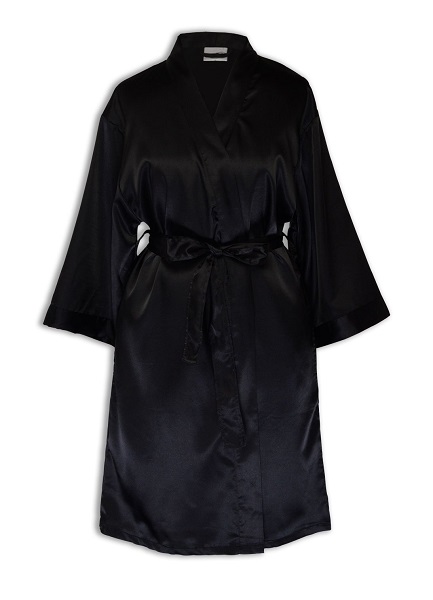 Black Satin Dressing Gown