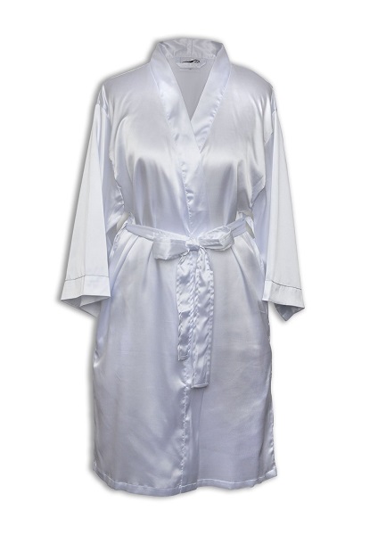White Satin Dressing Gown