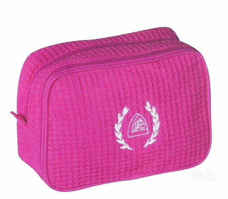 Hot Pink Waffleweave Cosmetic Bag