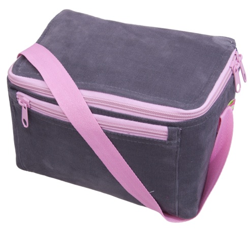Slate/Pink Corduroy Lunch Bag
