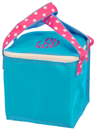 Aqua Polka Dot Bright Snack Square