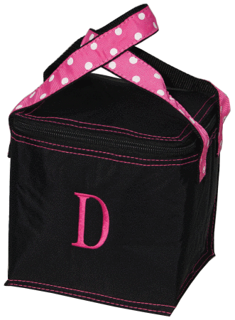 Black Polka w/Pink Bright Snack Square