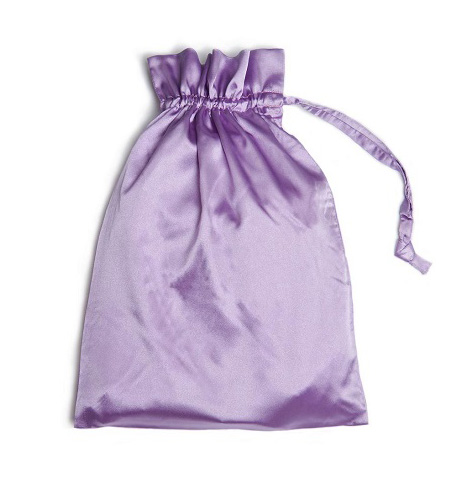 Satin Drawstring Bag in Lavender