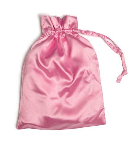 Satin Drawstring Bag in Pink