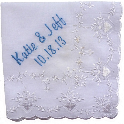 Heart Border Scalloped Handkerchief