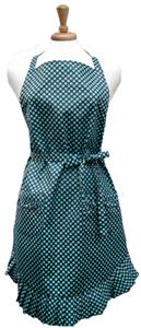 Teal Dot Ruffle Apron