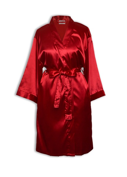 Red Wine Satin Dressing Gown