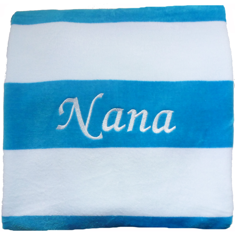 Aqua/White Striped Towel