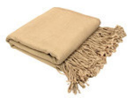 Nude Bamboo Fringed Throw Blanket