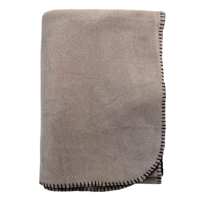 Taupe Cotton Flannel Throw Blanket