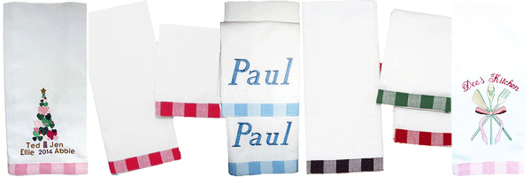 This is Embroidered Gingham Edged Dishtowel