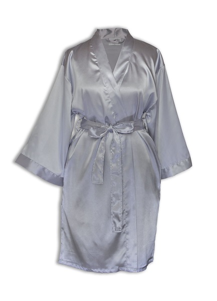 Gray Satin Dressing Gown