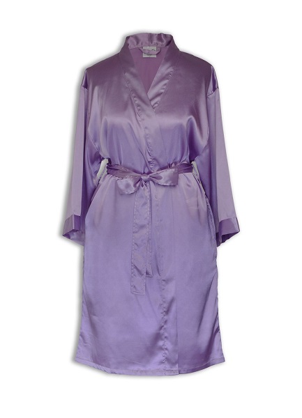 Lavender Satin Dressing Gown