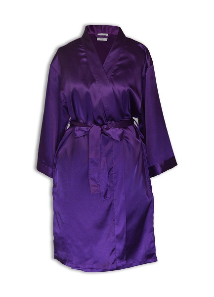 Purple Satin Dressing Gown
