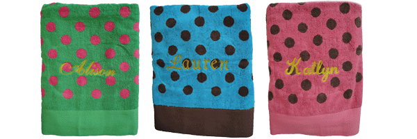 This is Polka Dot Beach and Pool Towels