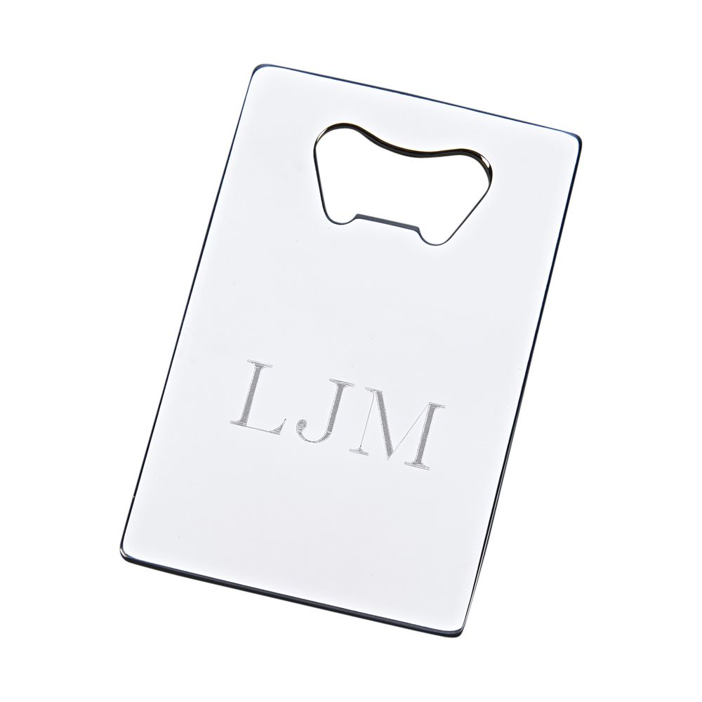 Personalized bottle opener credit card