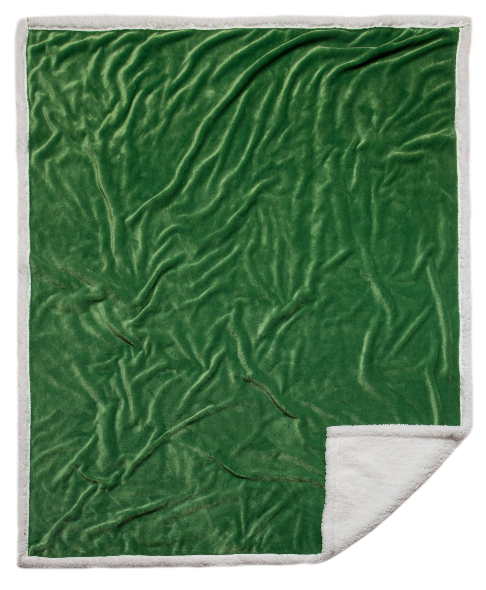 Plush and Sherpa Throw Blanket Green