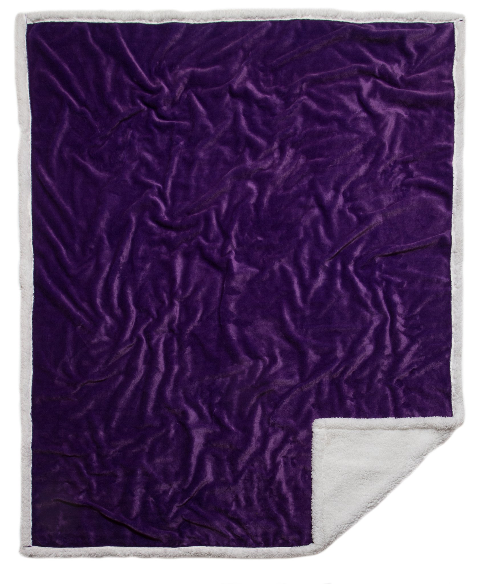 Plush and Sherpa Throw Blanket Purple