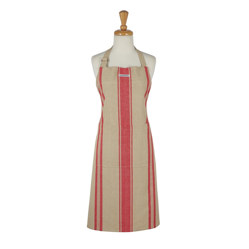 French stripe apron red