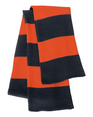 acrylic scarf navy and orange