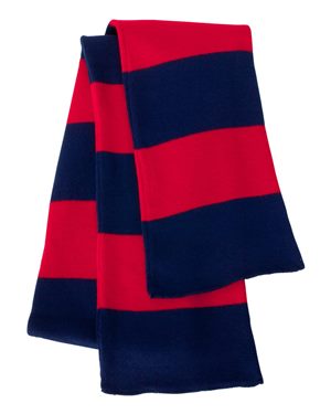 acrylic scarf navy and red