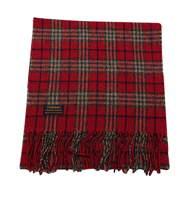 lambswool scarf country check ruby