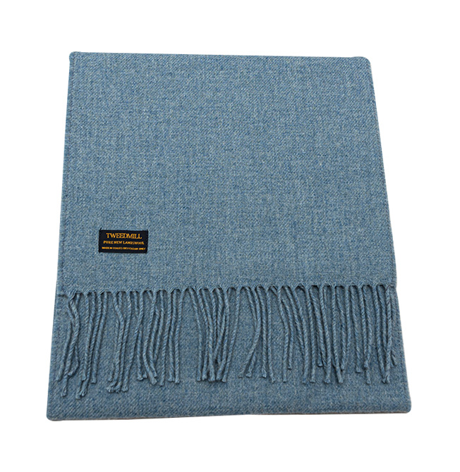 lambswool scarf stone blue