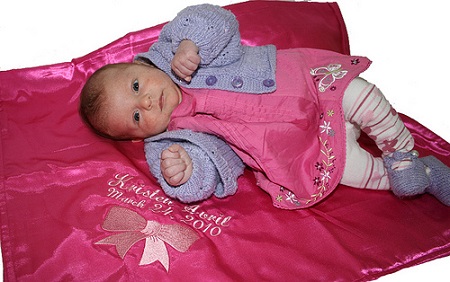 This is Personalized Satin Baby Blanket