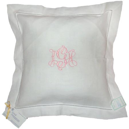 White Linen Pillow with Flanged Edge